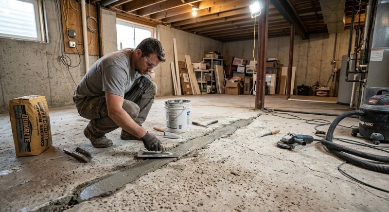 Cracked Basement Floor Repair in Concord, CA